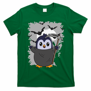 Grim Reaper Halloween Spooky Penguin Halloween Penguin T-Shirt - Irish Green