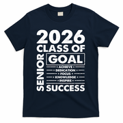 Goal Success Class Of 2026 Senior Grad Graduation T-Shirt - Navy