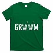 Gothic Skeleton Groom Wedding Just Married Spooky Halloween T-Shirt - Irish Green
