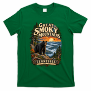 Great Smoky Mountains Bear Artwork for Tennessee Lovers T-Shirt - Irish Green