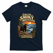 Great Smoky Mountains Bear Artwork for Tennessee Lovers T-Shirt - Navy Blue