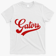 Gators School Spirit Mascot Logo Team Sports T-Shirt - White