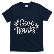 Give Thanks Holiday Thanksgiving T-Shirt - Navy