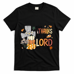 Give Thanks To The Lord Christian Fall T-Shirt - Black