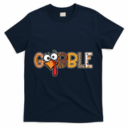 Gobble Thanksgiving Turkey Face Funny Cute Gift T-Shirt - Navy