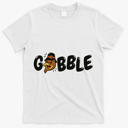 Gobble Turkey Thanksgiving Holiday Cute T-Shirt - White