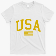 Gold USA Graphic Apparel National Pride T-Shirt - White