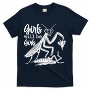 Girls Will Be Girls Praying Mantis T-Shirt - Navy