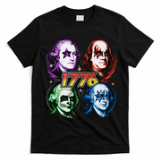 George Washington Benjamin Franklin 1776 Vintage Rock Band T-Shirt - Black