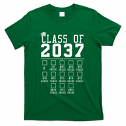 Grow With Me Class Of 2037 Handprint Kindergarten Graduation T-Shirt - Green