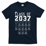 Grow With Me Class Of 2037 Handprint Kindergarten Graduation T-Shirt - Navy
