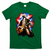 George Washington Playing Guitar T-Shirt - Green