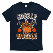 Gooble Wobble Turkey Thanksgiving Holiday Cheetah T-Shirt - Navy Blue