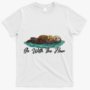 Go With The Flow Sea Otter T-Shirt - White