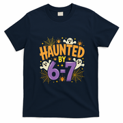 Gen Z Haunted By 6-7 Meme Spooky Ghost Halloween T-Shirt - Navy Blue