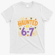 Gen Z Haunted By 6-7 Meme Spooky Ghost Halloween T-Shirt - White