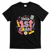 Hello 1st Grade Cute Back To School Student Teacher Gift T-Shirt - Black
