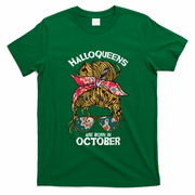 Halloqueens Are Born In October Birthday Women Halloween T-Shirt - Irish Green
