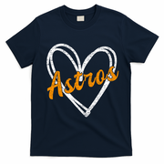 Heartfelt Astros Fan T-Shirt - Navy Blue