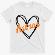 Heartfelt Astros Fan T-Shirt - White