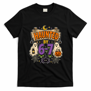 Haunted By 6 7 Math 67 Meme Spooky Halloween T-Shirt - Black