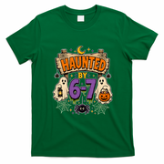 Haunted By 6 7 Math 67 Meme Spooky Halloween T-Shirt - Irish Green