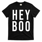 Hey Boo Funny Halloween Festive T-Shirt - Black