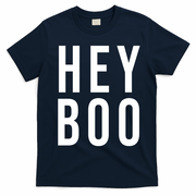 Hey Boo Funny Halloween Festive T-Shirt - Navy Blue