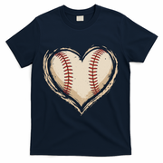 Heart Baseball Love T-Shirt - Navy
