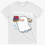 Halloween Books Librarian English Teacher Reader Reading T-Shirt - White