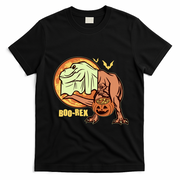 Halloween Boo Rex Trex Dinosaur Ghost T-Shirt - Black