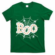 Halloween Boo Spider Web Spooky Season T-Shirt - Green