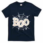 Halloween Boo Spider Web Spooky Season T-Shirt - Navy