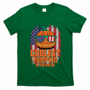 Halloween Costume Coolest Pumpkin In The Patch American Flag Gift T-Shirt - Irish Green
