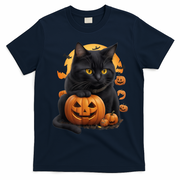 Halloween Cats Funny Cat Halloween T-Shirt - Navy Blue