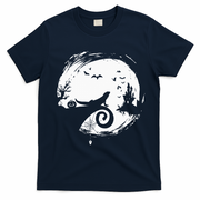Halloween Costume for Bearded Dragon Spooky Moon Silhouette T-Shirt - Navy Blue