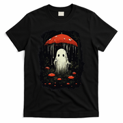 Halloween Cottagecore Ghost Mushroom Spooky T-Shirt - Black