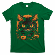 Halloween Cat Pumpkins T-Shirt - Irish Green