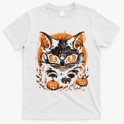 Halloween Cat Pumpkins T-Shirt - White
