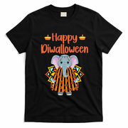 Happy Diwalloween Halloween Diwali Pumpkin Lantern Deepaval T-Shirt - Black