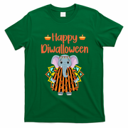 Happy Diwalloween Halloween Diwali Pumpkin Lantern Deepaval T-Shirt - Irish Green