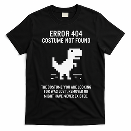 Halloween Error 404 Costume Not Found Coding Programmer Geek T-Shirt - Black
