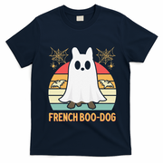 Halloween French Bulldog Dog Frenchie Spooky Ghost Costume T-Shirt - Navy Blue