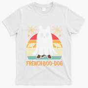 Halloween French Bulldog Dog Frenchie Spooky Ghost Costume T-Shirt - White