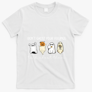 Halloween Funny Dont Ghost Your Feelings Talk About Them Gift T-Shirt - White
