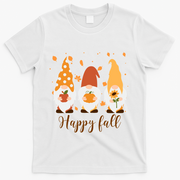 Happy Fall Gnome Festive Cute T-Shirt - White