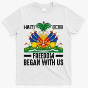 Haiti Flag Haitian Heritage Month Freedom T-Shirt - White