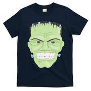 Halloween Frankenstein Head Terrifyingly Green Snarling Head T-Shirt - Navy Blue