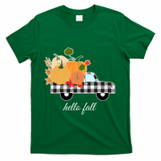 Hello Fall Pumpkin Patch Vintage Truck T-Shirt - Green