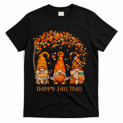Happy Fall Y'all Gnome Autumn Gnomes Pumpkin Spice Season T-Shirt - Black